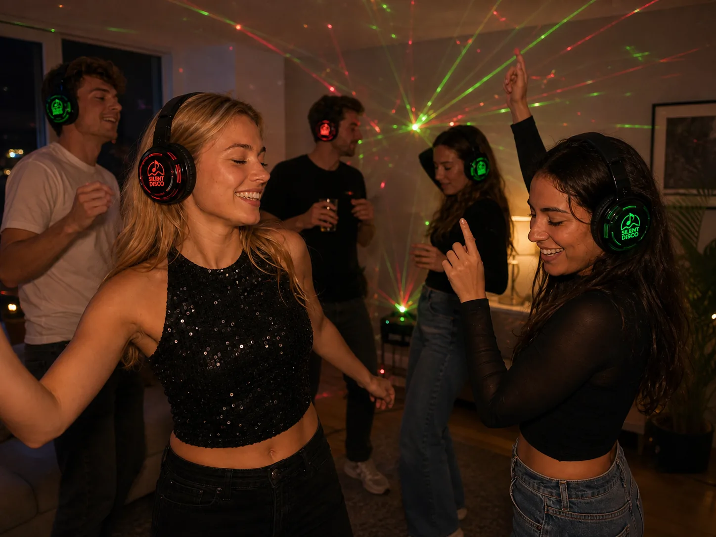 Laserlys som tillegg til silent disco